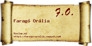 Faragó Orália névjegykártya